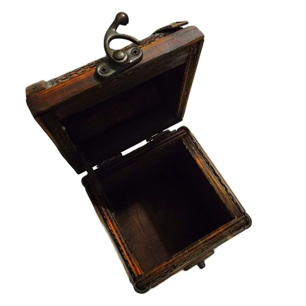 Decorative Woven Wooden Trinket Box with Metal Latch Close